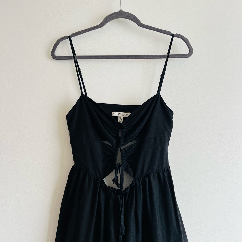 Shona Joy Rubi Lace Up Backless Midi Dress in Black - Picture 5 of 16